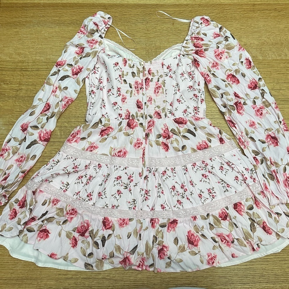 Altar’d State NWOT Kate Mini Floral dress corset underwire top sz Large, 16” p2p - Picture 4 of 11